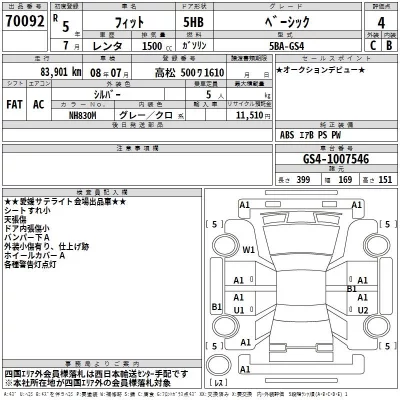 Honda FIT  с аукциона в Японии