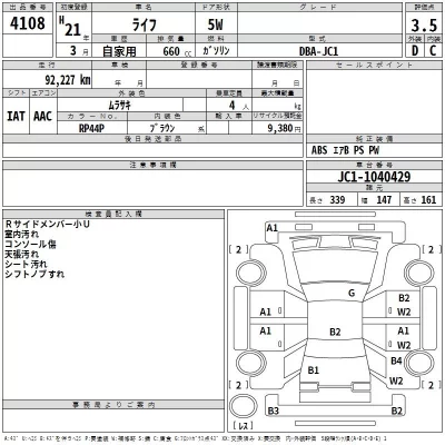 Honda LIFE  с аукциона в Японии