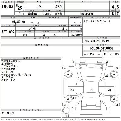 Lexus IS  с аукциона в Японии