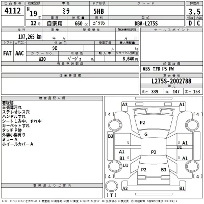 Daihatsu MIRA  с аукциона в Японии