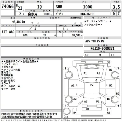 Toyota IQ  с аукциона в Японии
