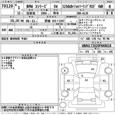 BMW 3-Series  с аукциона в Японии