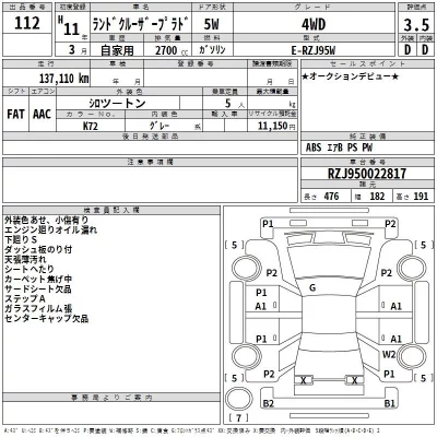 Toyota LAND CRUISER PRADO  с аукциона в Японии