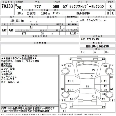 Toyota AQUA  с аукциона в Японии