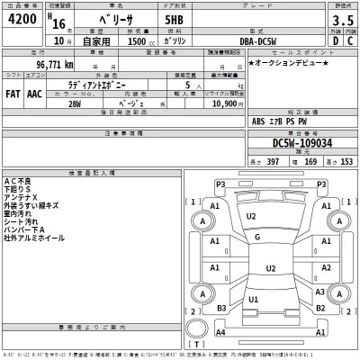 Mazda VERISA  с аукциона в Японии