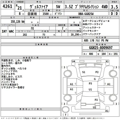 Toyota VELLFIRE  с аукциона в Японии