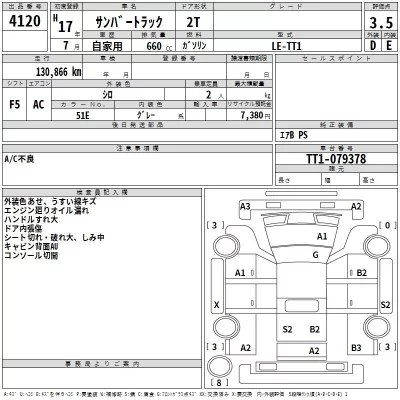Subaru SAMBAR  с аукциона в Японии