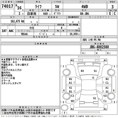 Honda LIFE  с аукциона в Японии