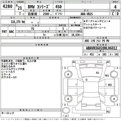 BMW 3-Series  с аукциона в Японии