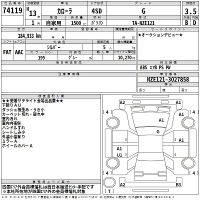 Toyota COROLLA  с аукциона в Японии