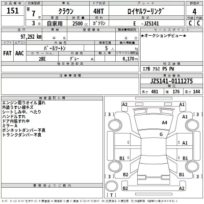 Toyota CROWN  с аукциона в Японии