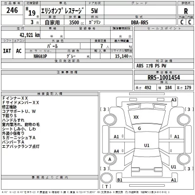 Honda ELYSION  с аукциона в Японии