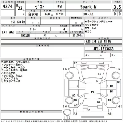 Honda ZEST  с аукциона в Японии
