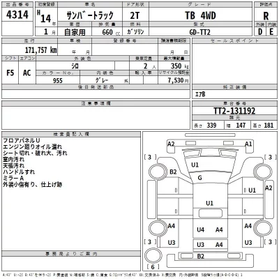 Subaru SAMBAR  с аукциона в Японии