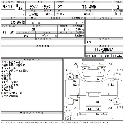 Subaru SAMBAR  с аукциона в Японии