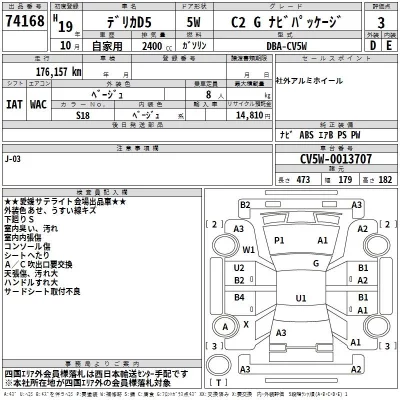 Mitsubishi DELICA D5  с аукциона в Японии
