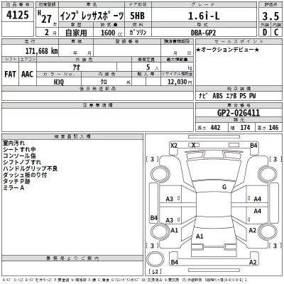 Subaru IMPREZA  с аукциона в Японии