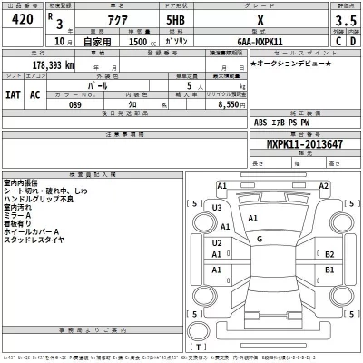 Toyota AQUA  с аукциона в Японии