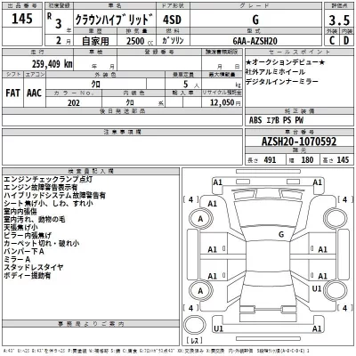 Toyota CROWN  с аукциона в Японии