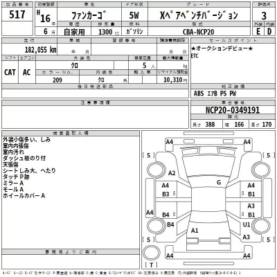 Toyota FUNCARGO  с аукциона в Японии