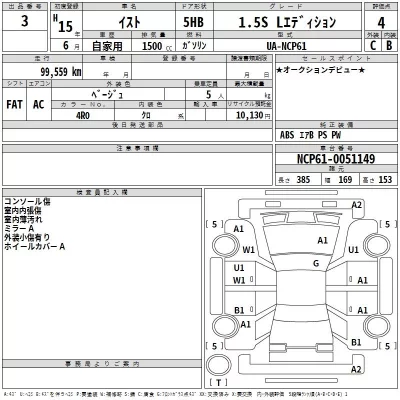 Toyota IST  с аукциона в Японии