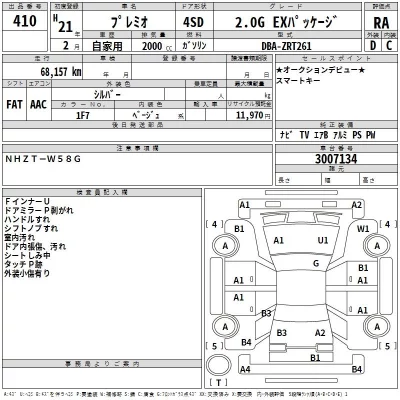 Toyota PREMIO  с аукциона в Японии