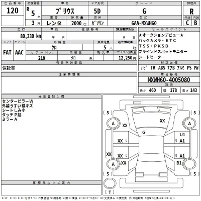 Toyota Prius  с аукциона в Японии
