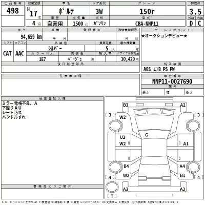 Toyota PORTE  с аукциона в Японии