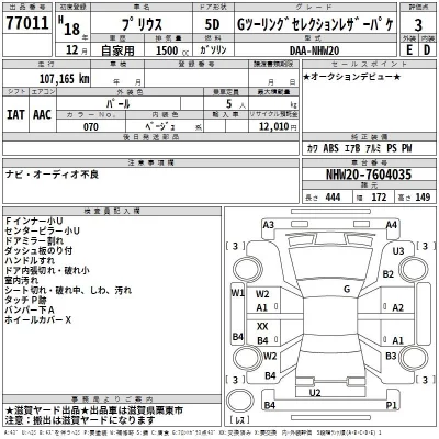 Toyota Prius  с аукциона в Японии