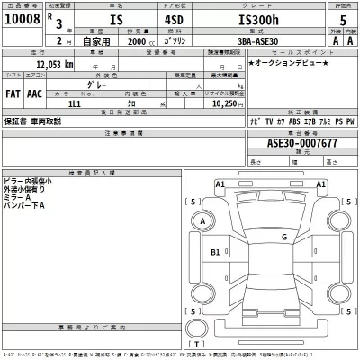 Lexus IS  с аукциона в Японии