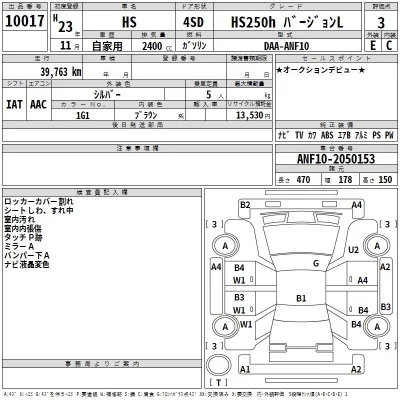 Lexus HS  с аукциона в Японии
