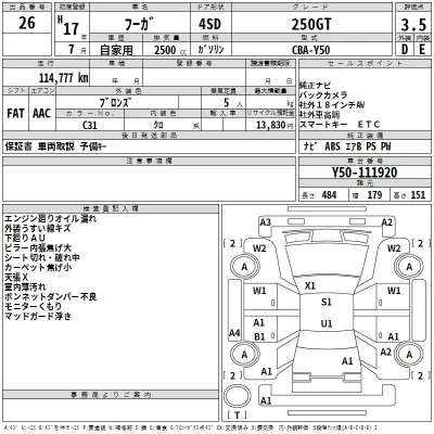 Nissan FUGA  с аукциона в Японии