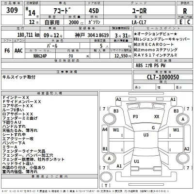 Honda ACCORD  с аукциона в Японии