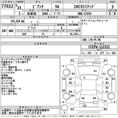Mazda BIANTE  с аукциона в Японии
