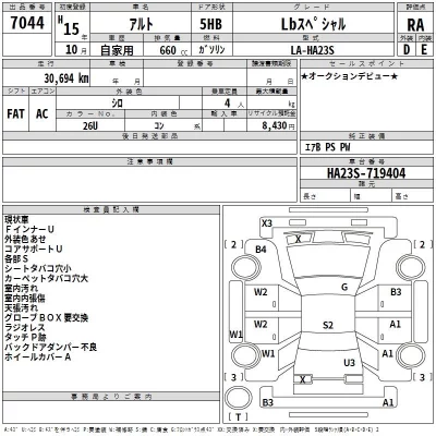 Suzuki ALTO  с аукциона в Японии