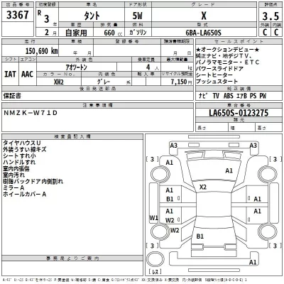 Daihatsu TANTO  с аукциона в Японии