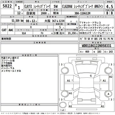 Mercedes-Benz CLA CLASS  с аукциона в Японии