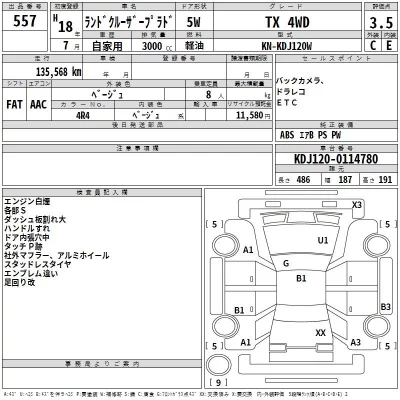 Toyota LAND CRUISER PRADO  с аукциона в Японии