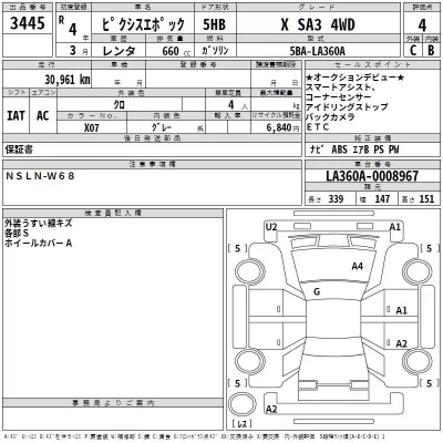Toyota PIXIS EPOCH  с аукциона в Японии