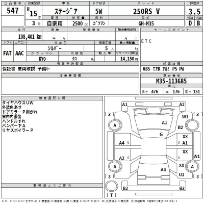 Nissan STAGEA  с аукциона в Японии