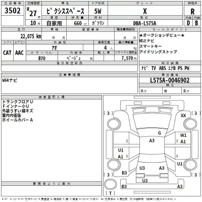 Toyota PIXIS SPACE  с аукциона в Японии