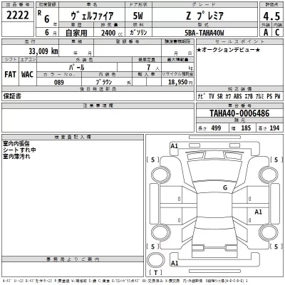 Toyota VELLFIRE  с аукциона в Японии