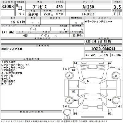 Toyota BREVIS  с аукциона в Японии