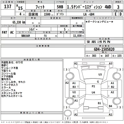 Honda FIT  с аукциона в Японии