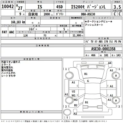 Lexus IS  с аукциона в Японии