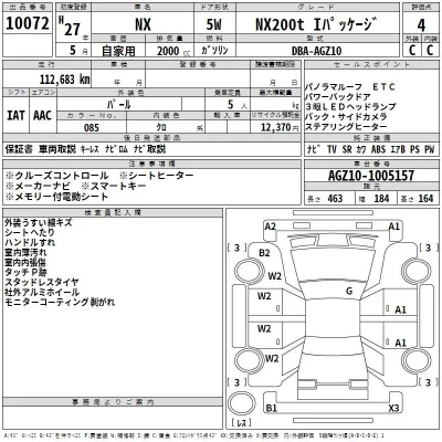 Lexus NX  с аукциона в Японии