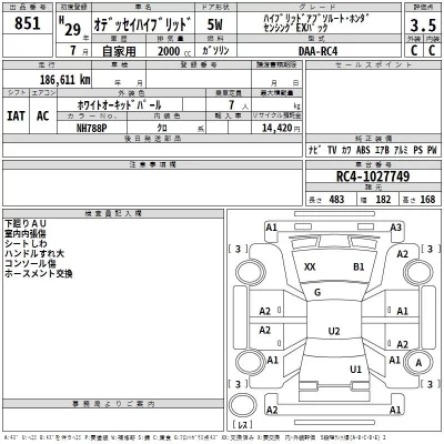 Honda ODYSSEY  с аукциона в Японии