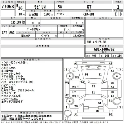 Honda MOBILIO  с аукциона в Японии