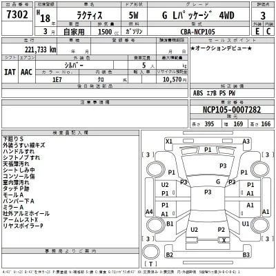 Toyota RACTIS  с аукциона в Японии