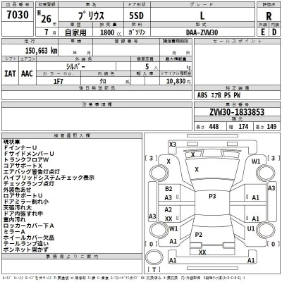 Toyota Prius  с аукциона в Японии
